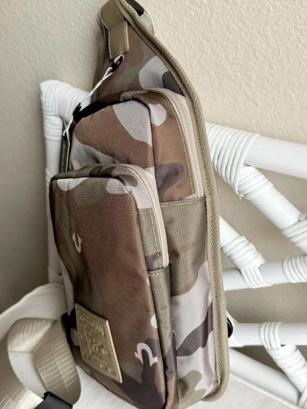 True Religion Pippen Max Men's Camo Sling Bag Crossbody Travel Pack NWT